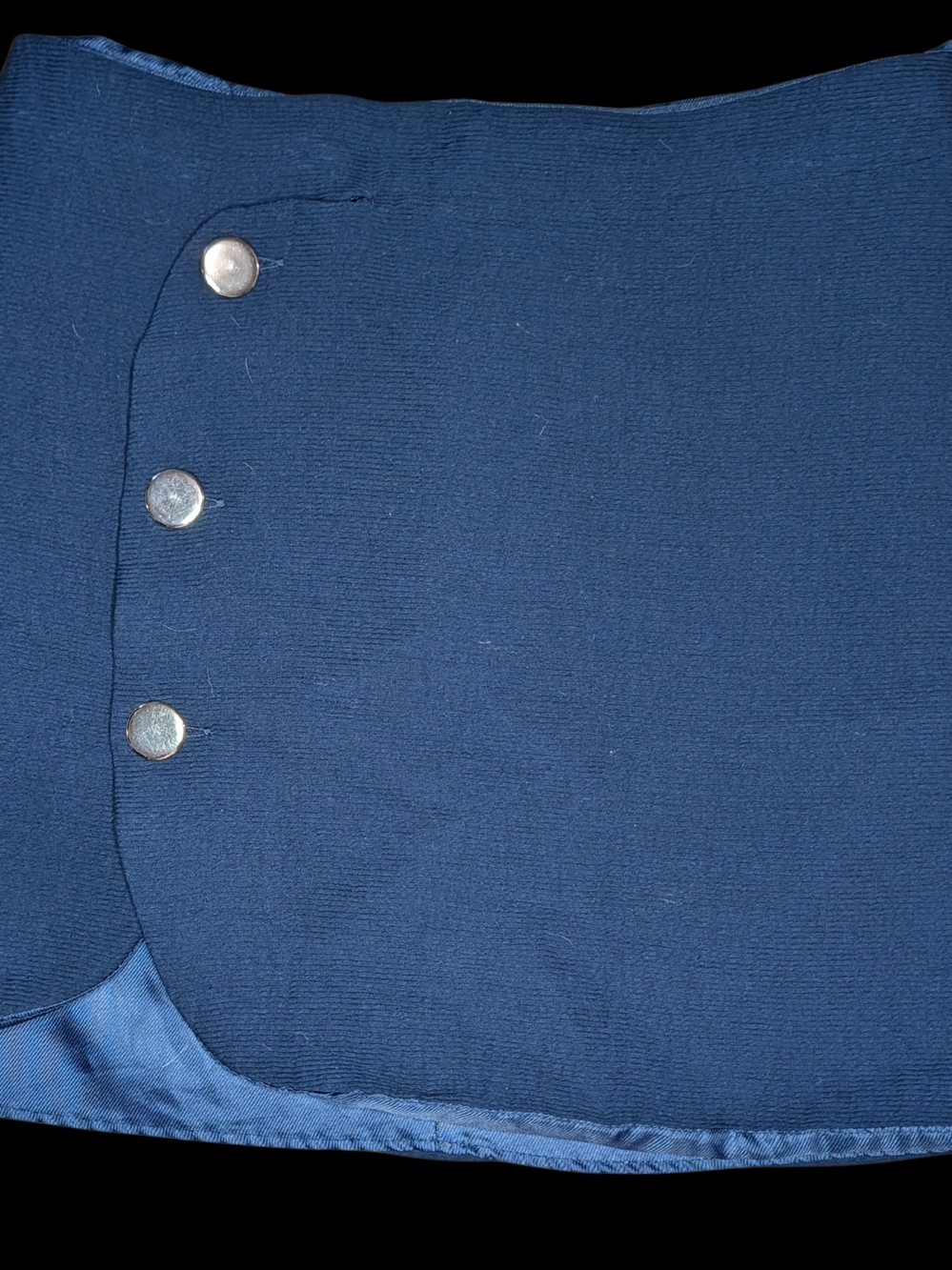 Zara Navy Blue Mini Skirt with Silver Buttons